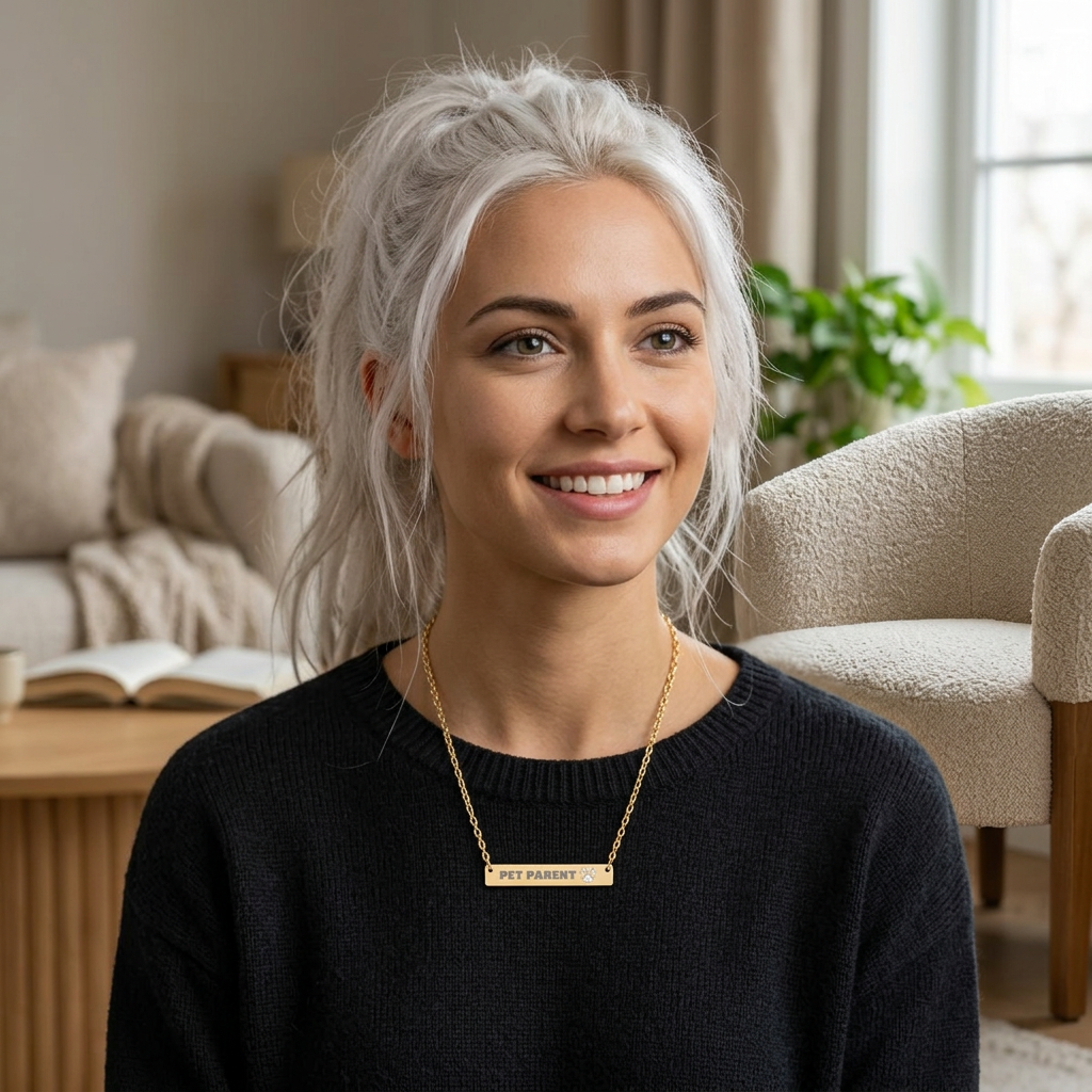 Cutout Pet Parent Bar Necklace